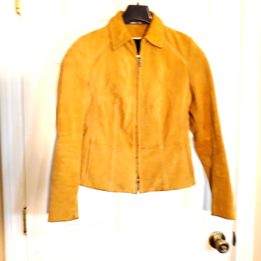 GEORGE Mark Eisen ME Womens XS 0/2 100 Genuine Leather Jacket Saddle Zip Western